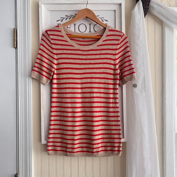 Gap Stripe Short Sleeve Sweater sz Small - Picture 1 of 5